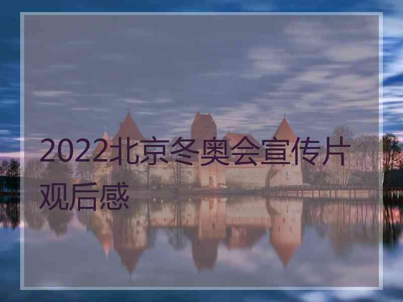 2022北京冬奥会宣传片观后感