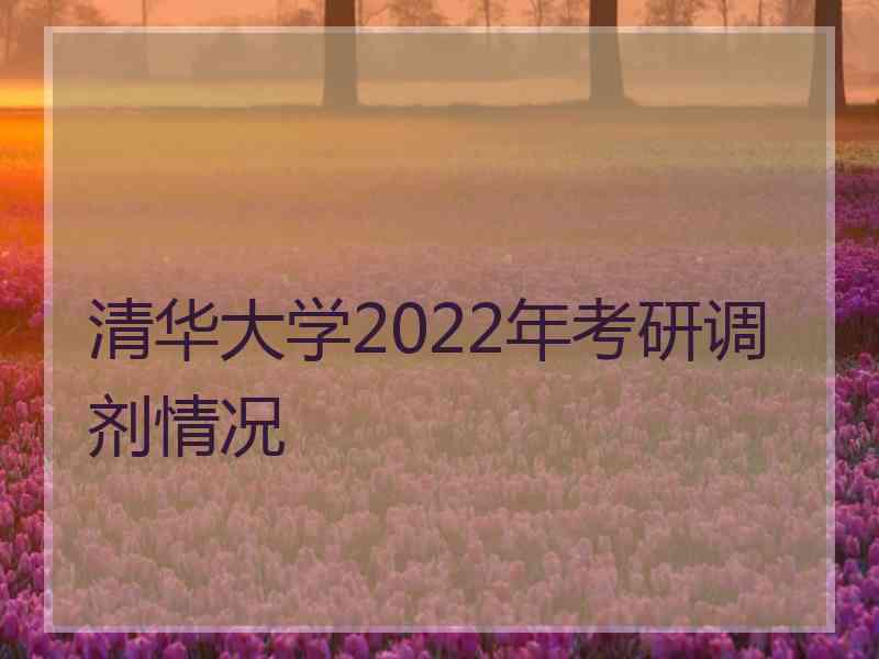 清华大学2022年考研调剂情况