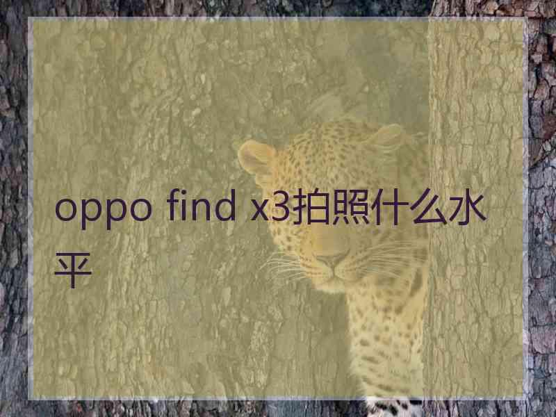 oppo find x3拍照什么水平