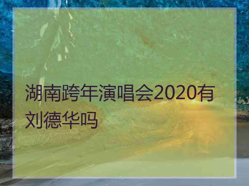 湖南跨年演唱会2020有刘德华吗