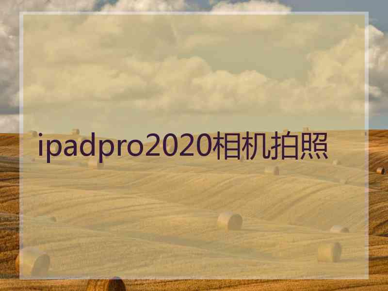 ipadpro2020相机拍照