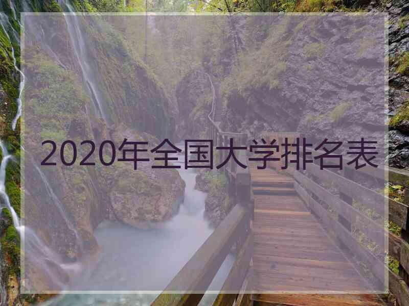 2020年全国大学排名表