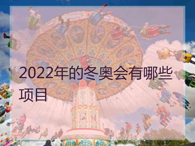 2022年的冬奥会有哪些项目