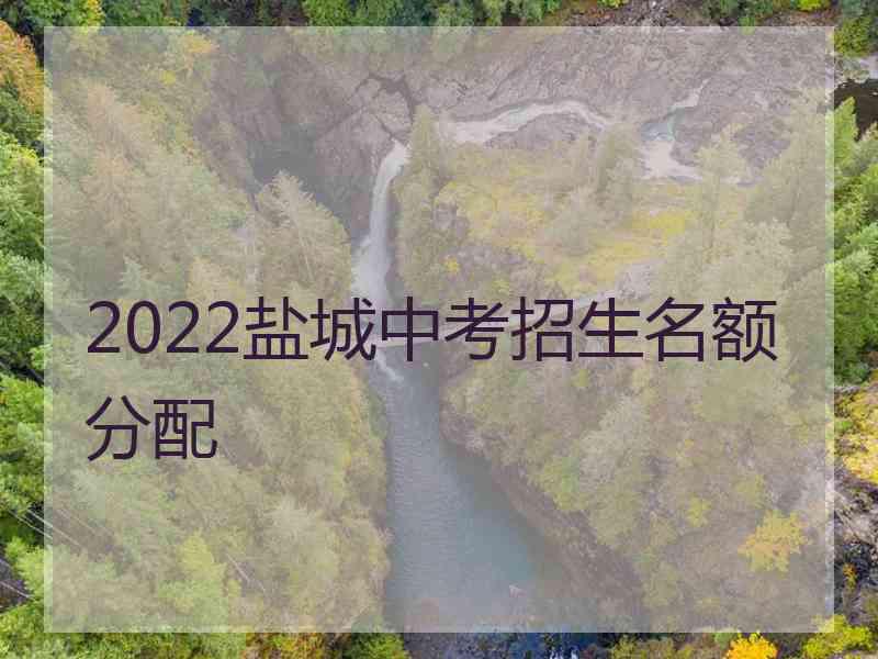 2022盐城中考招生名额分配