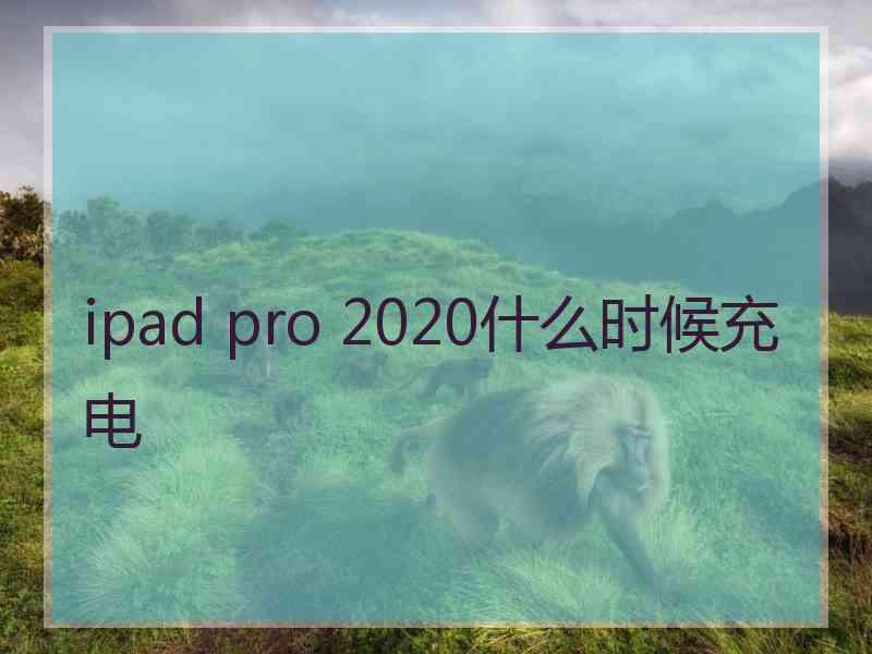 ipad pro 2020什么时候充电