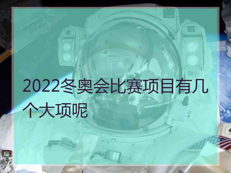 2022冬奥会比赛项目有几个大项呢