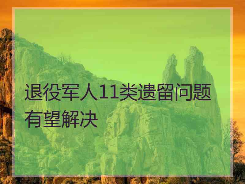 退役军人11类遗留问题有望解决