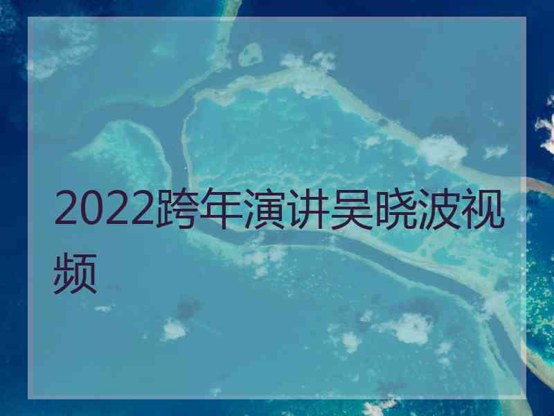 2022跨年演讲吴晓波视频