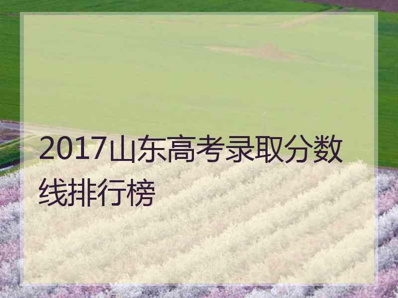 2017山东高考录取分数线排行榜