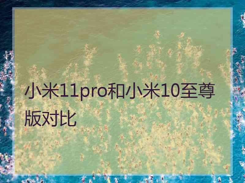 小米11pro和小米10至尊版对比