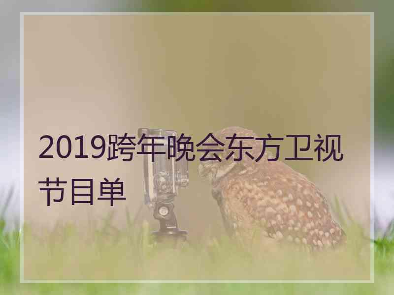 2019跨年晚会东方卫视节目单