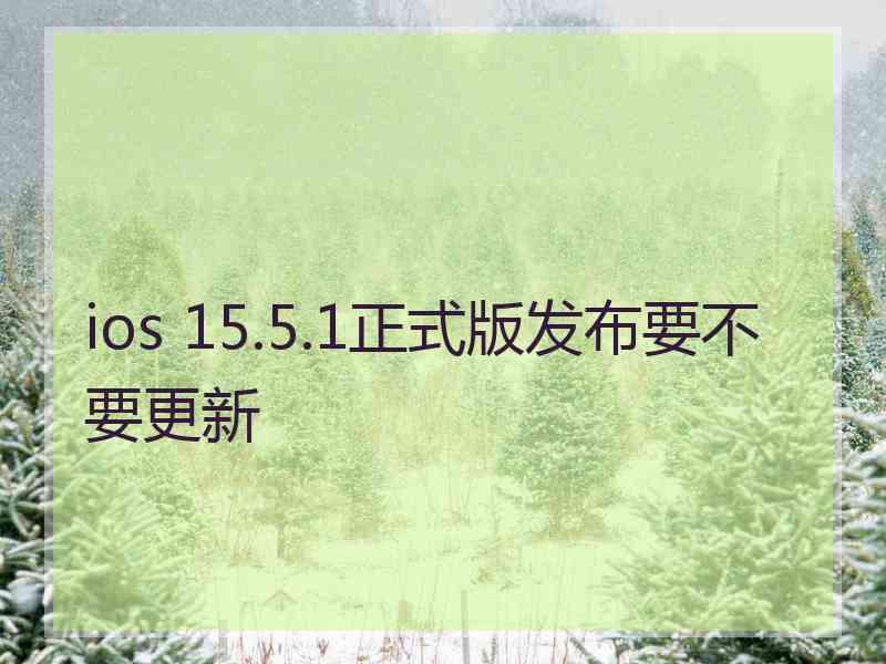 ios 15.5.1正式版发布要不要更新