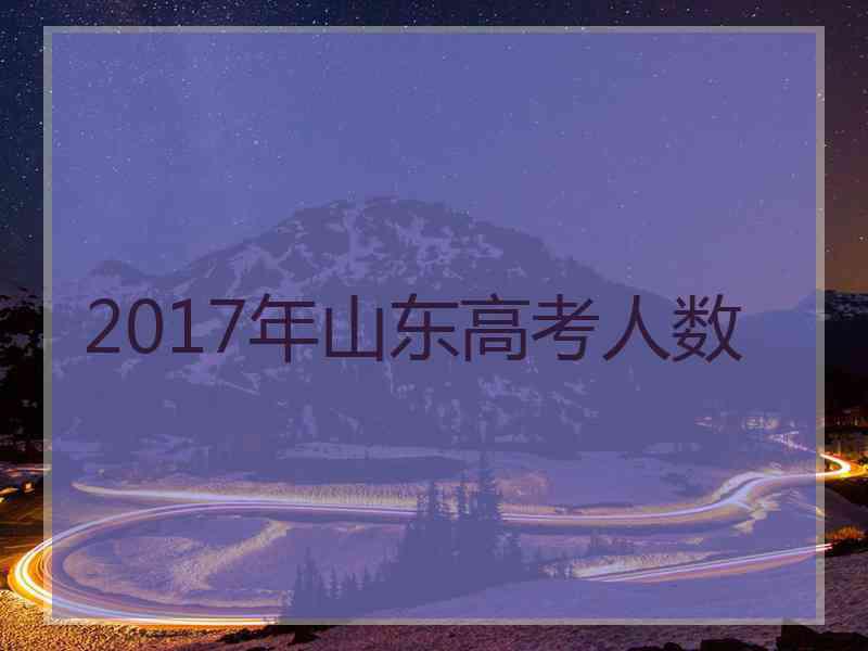 2017年山东高考人数