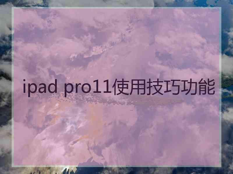 ipad pro11使用技巧功能