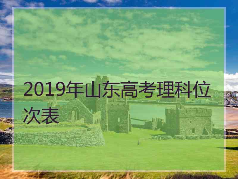 2019年山东高考理科位次表