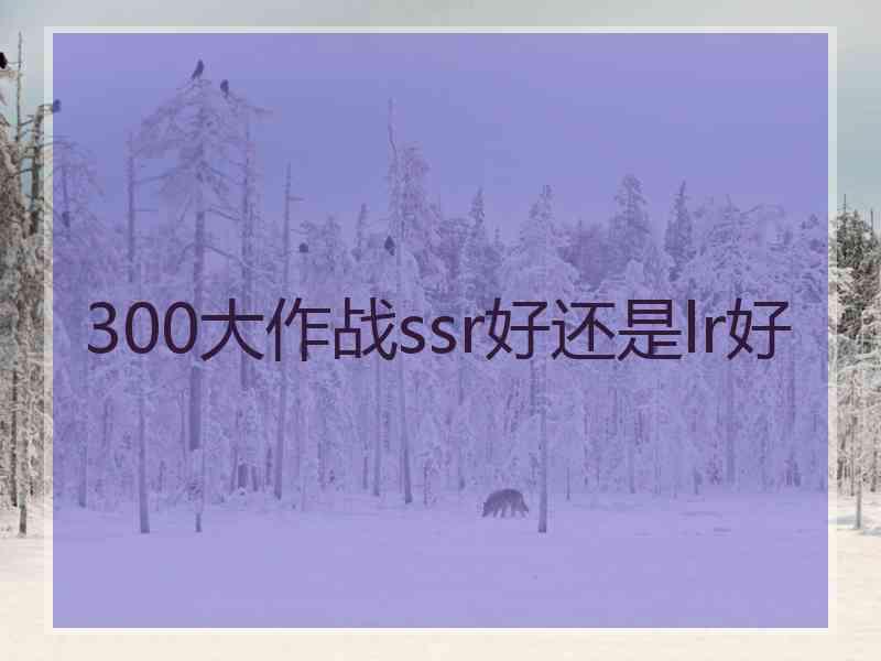 300大作战ssr好还是lr好