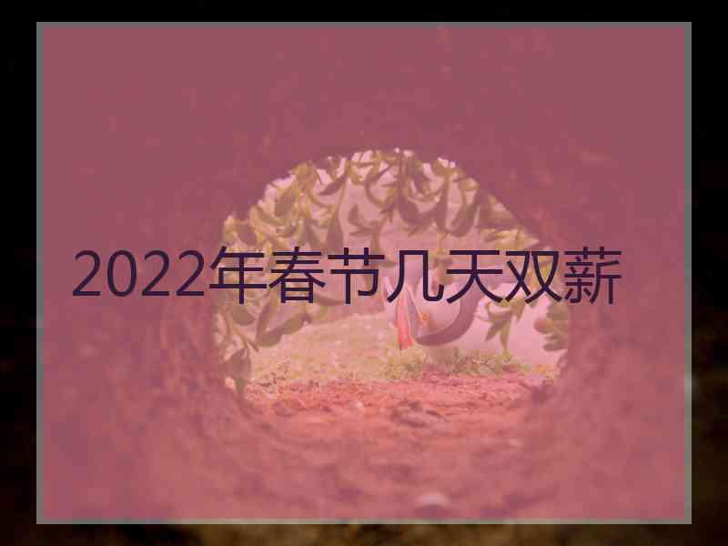 2022年春节几天双薪