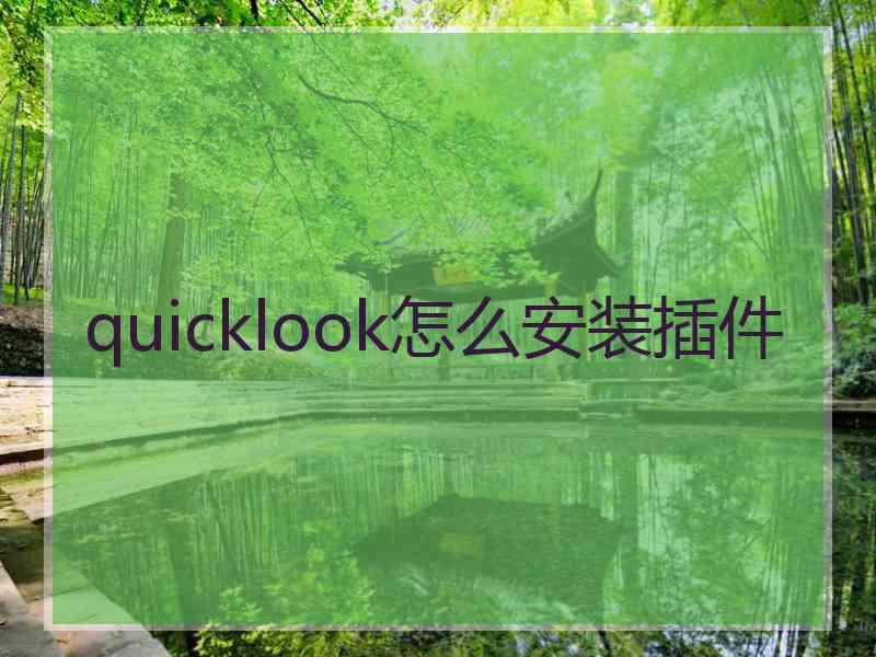 quicklook怎么安装插件