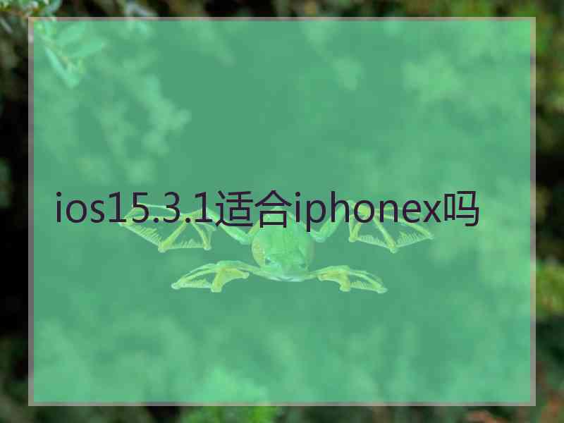 ios15.3.1适合iphonex吗