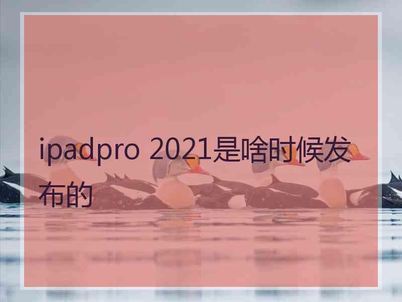 ipadpro 2021是啥时候发布的