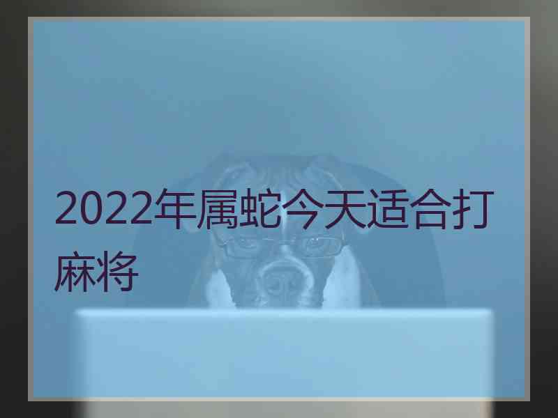 2022年属蛇今天适合打麻将