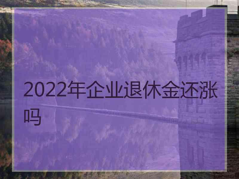 2022年企业退休金还涨吗