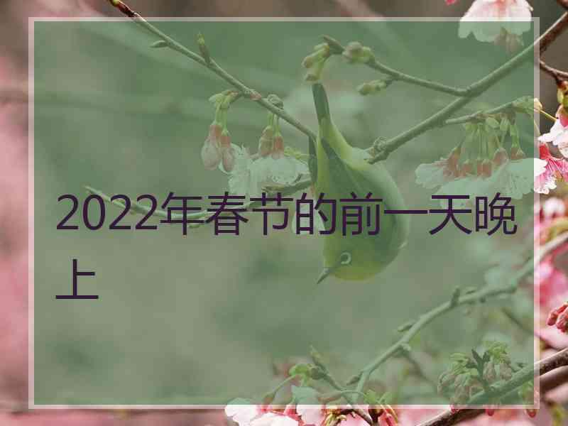 2022年春节的前一天晚上