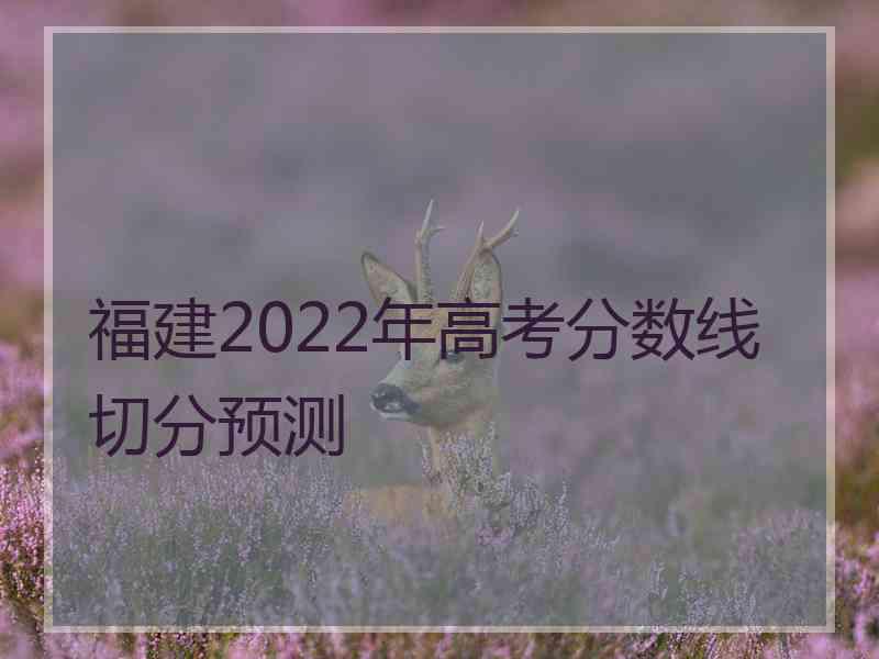 福建2022年高考分数线切分预测