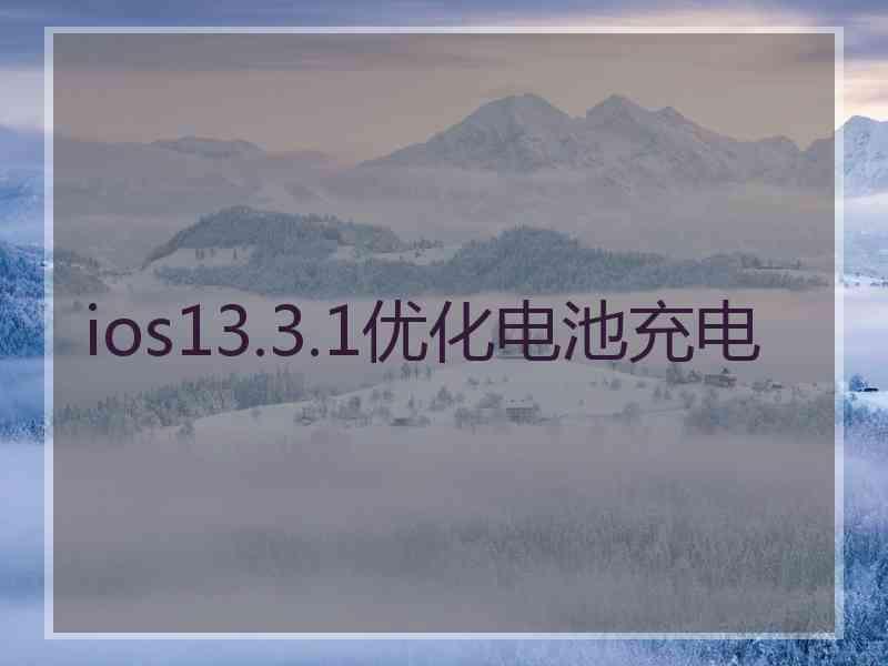 ios13.3.1优化电池充电