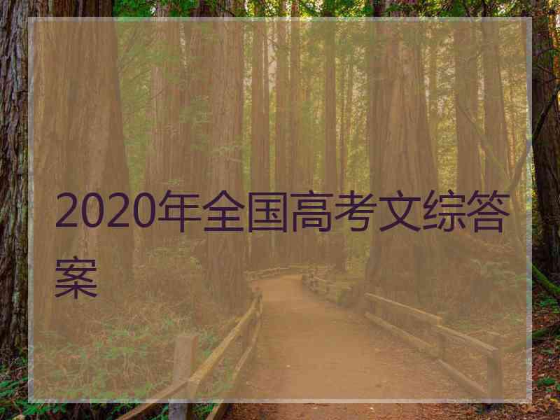 2020年全国高考文综答案