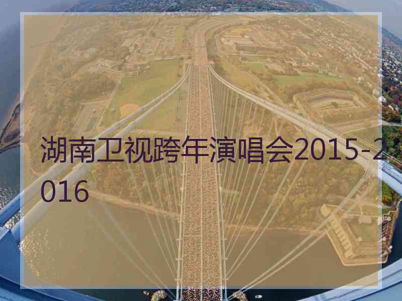 湖南卫视跨年演唱会2015-2016