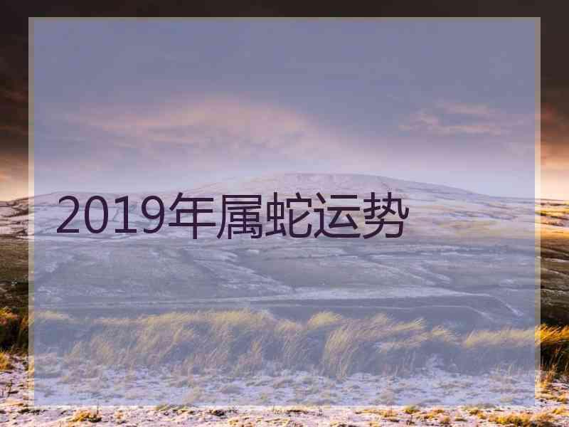 2019年属蛇运势