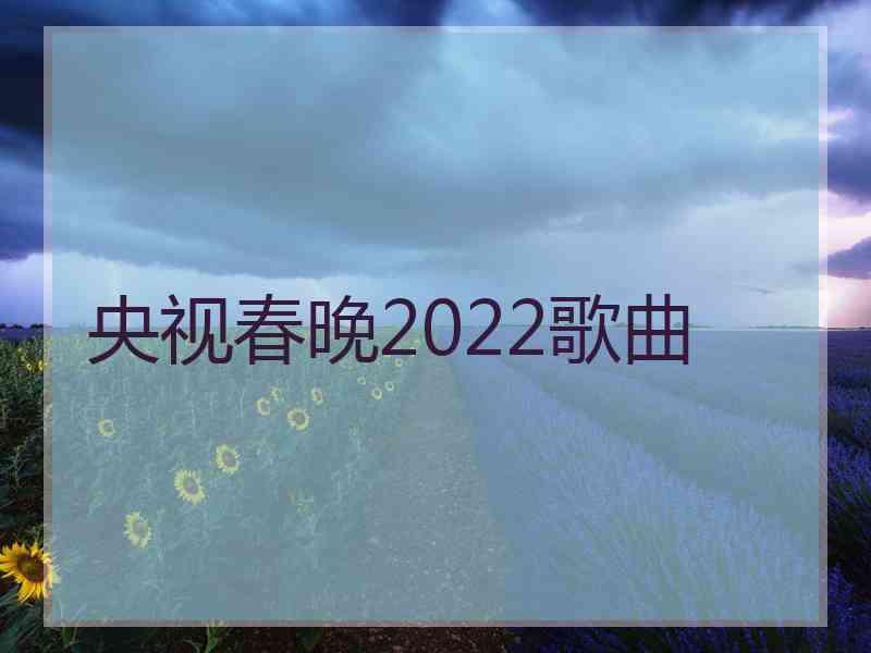 央视春晚2022歌曲