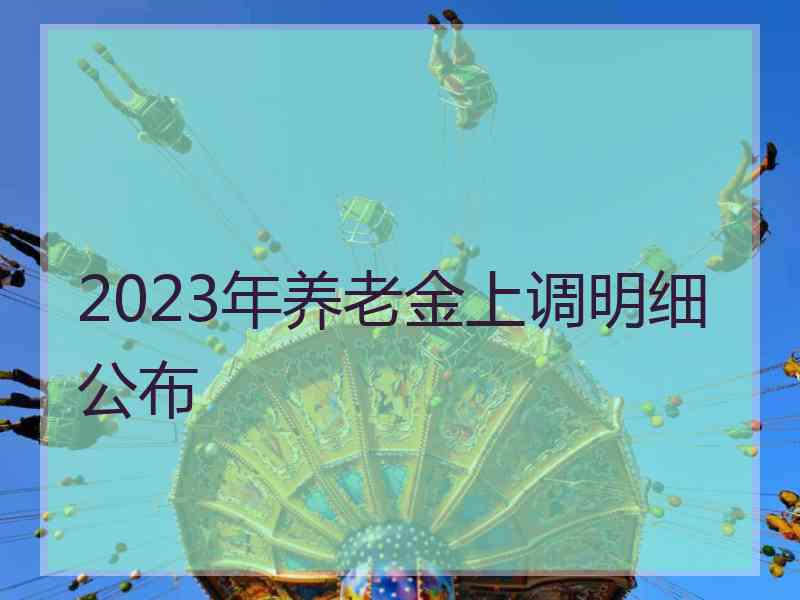 2023年养老金上调明细公布