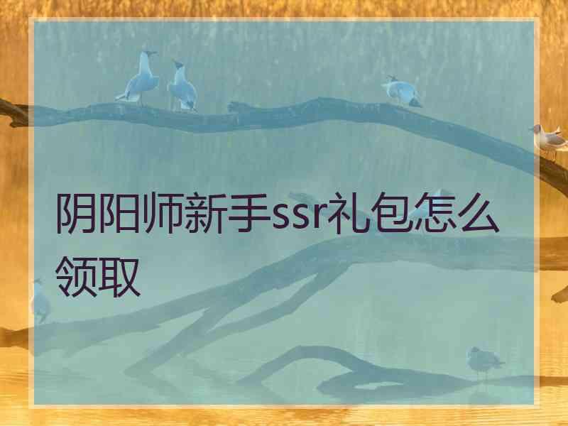 阴阳师新手ssr礼包怎么领取