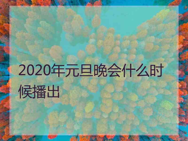 2020年元旦晚会什么时候播出