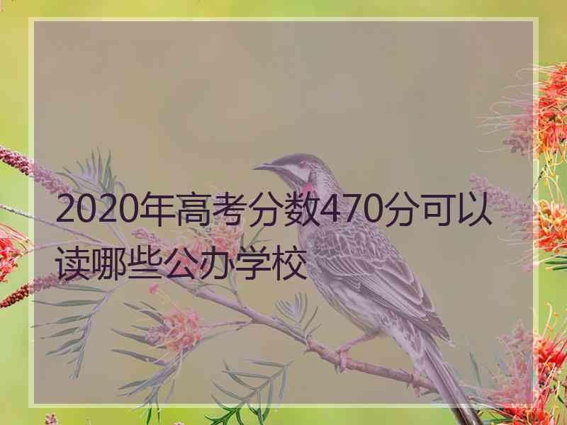 2020年高考分数470分可以读哪些公办学校