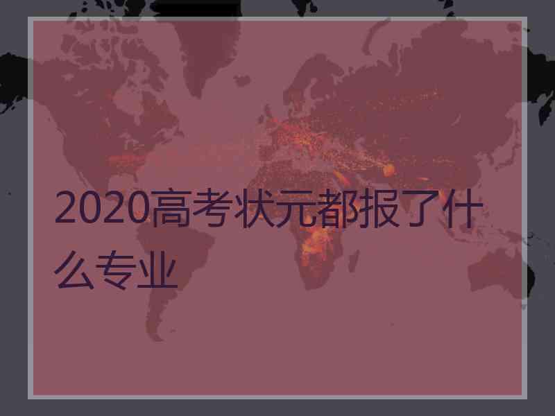 2020高考状元都报了什么专业