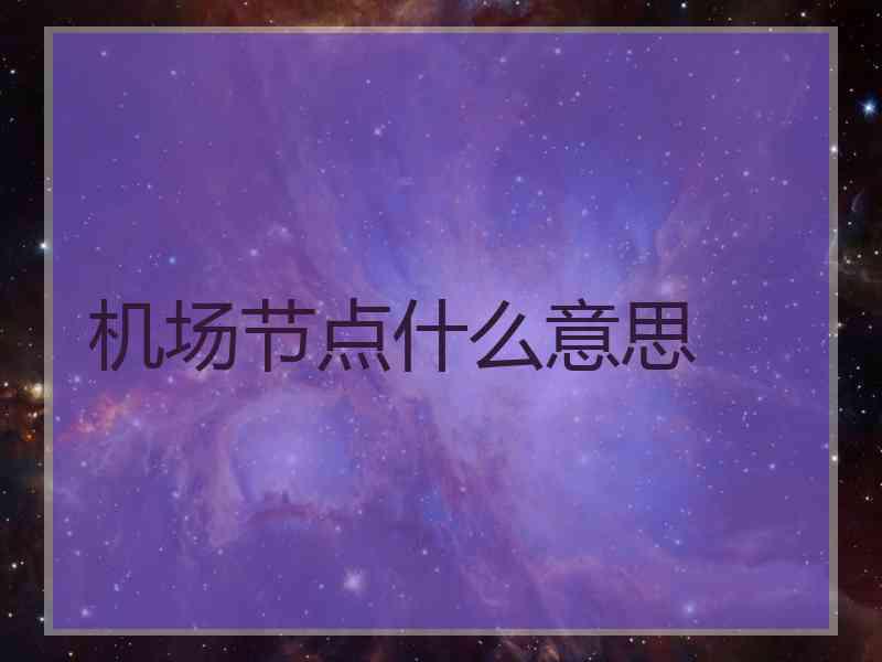 机场节点什么意思