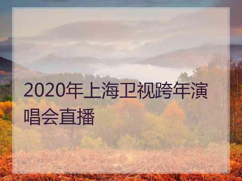 2020年上海卫视跨年演唱会直播