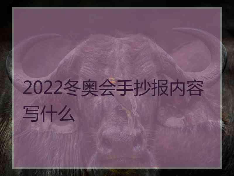 2022冬奥会手抄报内容写什么