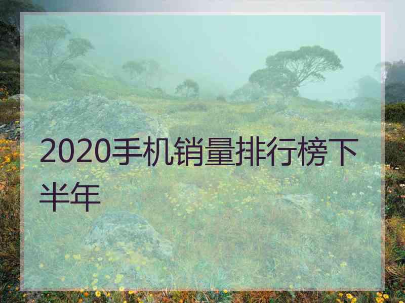 2020手机销量排行榜下半年