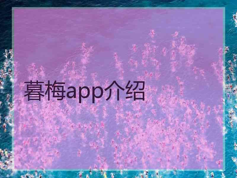 暮梅app介绍