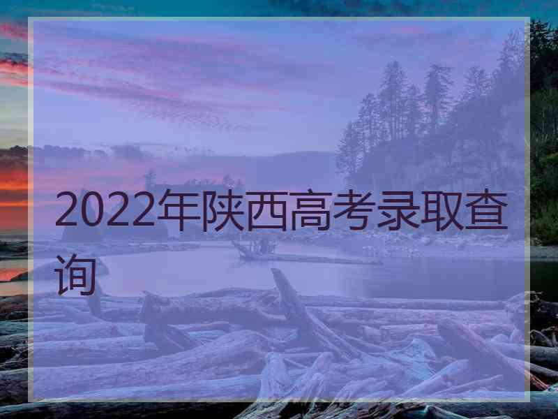 2022年陕西高考录取查询