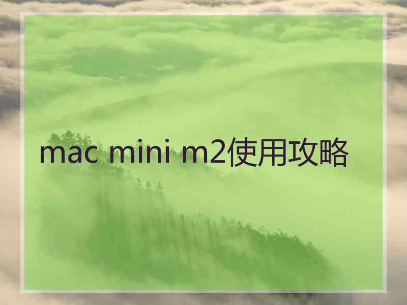 mac mini m2使用攻略