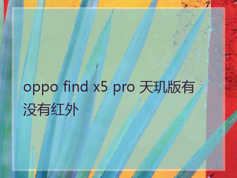 oppo find x5 pro 天玑版有没有红外