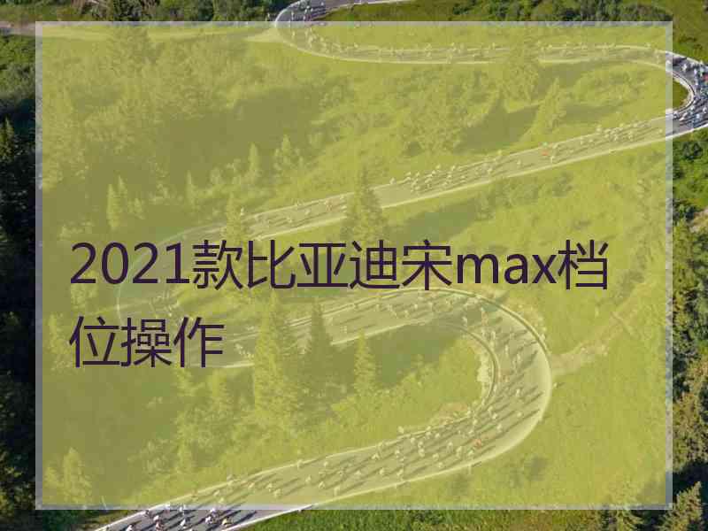 2021款比亚迪宋max档位操作