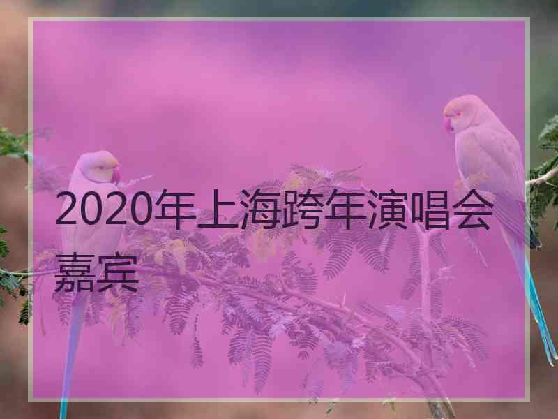 2020年上海跨年演唱会嘉宾