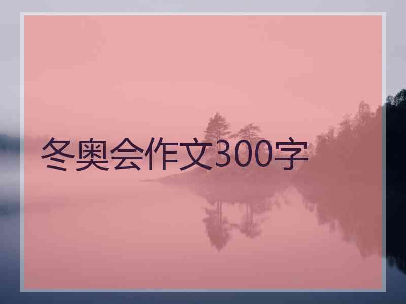 冬奥会作文300字