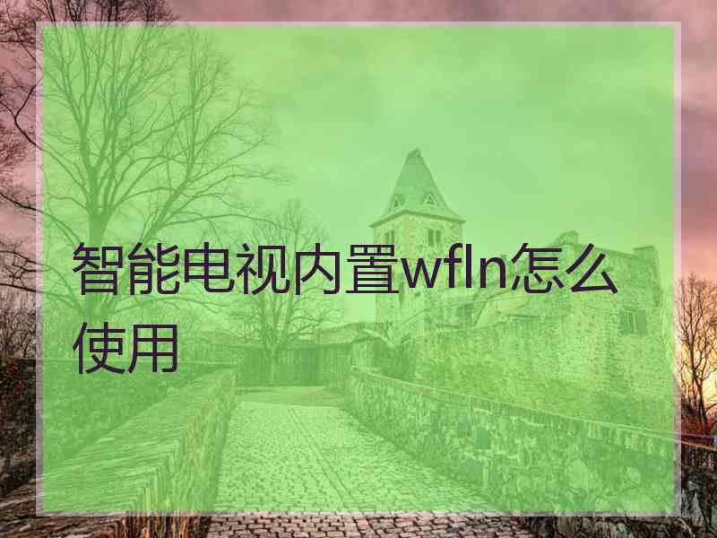 智能电视内置wfln怎么使用